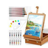 Без бренда «Набор подарочный «Две картинки» 27 предметов: этюдник 35 см из бука, краски акрил 12x12 мл, 2 холста 22x30 на мдф, 10 кистей, мастихин, палитра» в Грозном в интернет-магазине Без бренда «Набор подарочный «Две картинки» 27 предметов: этюдник 35 см из бука, краски акрил 12x12 мл, 2 холста 22x30 на мдф, 10 кистей, мастихин, палитра» в Грозном