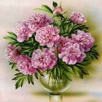 Без бренда «Пионы в круглой прозрачной вазе» в Грозном