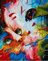 Яркая кошечка и божья коровка