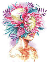 Без бренда «Портрет девушка с оригинальными цветами на голове» в Грозном