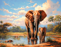 Слон со своим малышом