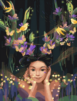 Без бренда «Темноглазая девчонка с цветами и птицами в волосах» в Грозном в интернет-магазине  Без бренда «Темноглазая девчонка с цветами и птицами в волосах» в Грозном