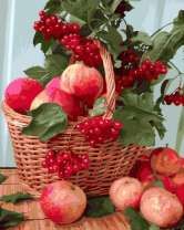 Без бренда «Плетёная корзина с калиной и яблоками» в Грозном