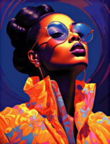 Темнокожая девушка в ярком плаще