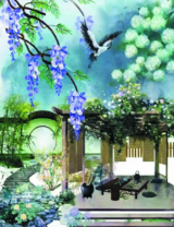 Без бренда «Сад с беседкой, цветами и птицей» в Грозном в интернет-магазине  Без бренда «Сад с беседкой, цветами и птицей» в Грозном