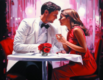 Без бренда «Пара на свидании в ресторане» в Грозном в интернет-магазине  Без бренда «Пара на свидании в ресторане» в Грозном