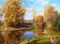 Без бренда «Осенний лес и берег реки» в Грозном