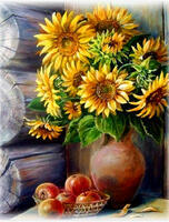 Без бренда «Кувшин с подсолнухами и корзинка с яблоками» в Грозном