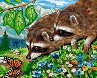 Без бренда «Еноты и бабочка на цветочной поляне» в Грозном в интернет-магазине  Без бренда «Еноты и бабочка на цветочной поляне» в Грозном